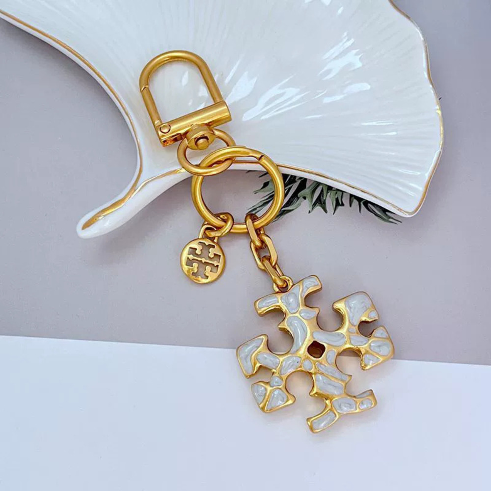Tory Burch Enamel Hand Painted Alphabet Metal Keychain